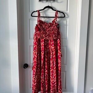 Farm Rio style 2-Piece Set Womens one size Multicolor Ikat Smocked Crop & Maxi